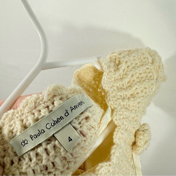 NWT Paula Cahen d' Anvers Cream 100% Merino Wool Knit Sweater Dress Lined Size 4 - Picture 11 of 12